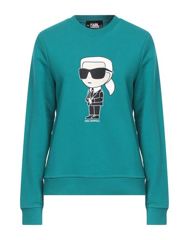 Karl Lagerfeld Ikonik 2.0 Karl Sweatshirt Woman Sweatshirt Deep Jade Size S Organic Cotton, Recycled In Brown