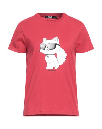 Karl Lagerfeld Ikonik 2.0 Choupette T-shirt Woman T-shirt Red Size S Organic Cotton