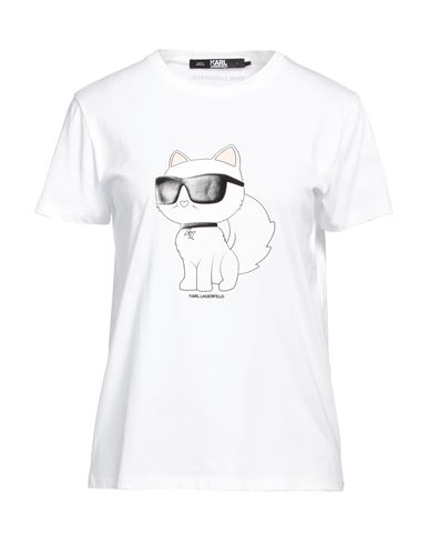 Shop Karl Lagerfeld Ikonik 2.0 Choupette T-shirt Woman T-shirt White Size S Organic Cotton