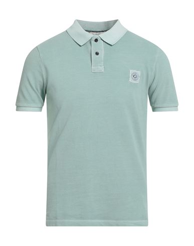Guess Man Polo Shirt Sage Green Size M Cotton
