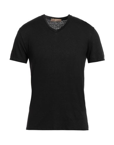 Daniele Fiesoli Man T-shirt Black Size L Linen, Elastane
