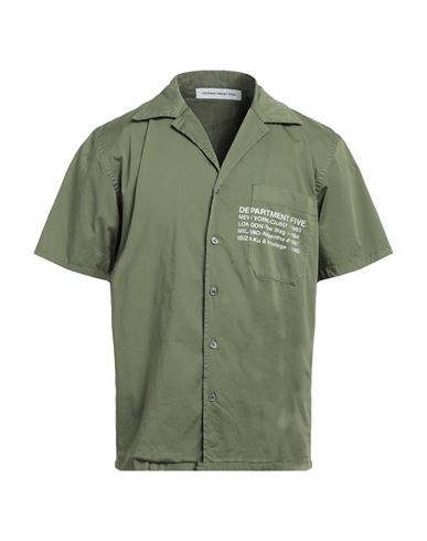 Department 5 Man Shirt Military Green Size 15 ¾ Cotton, Elastane