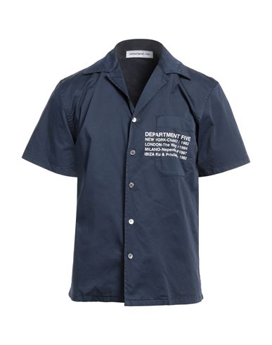 Department 5 Man Shirt Navy Blue Size 15 ½ Cotton, Elastane
