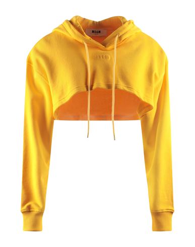 Msgm Woman Sweatshirt Ocher Size Xs Cotton In Yellow