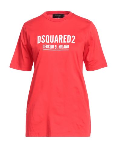 Dsquared2 Woman T-shirt Red Size M Cotton
