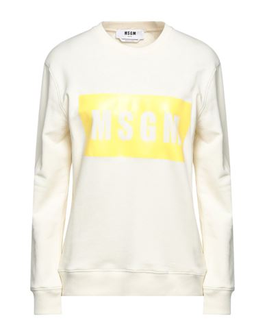 Msgm Woman Sweatshirt Light Yellow Size S Cotton