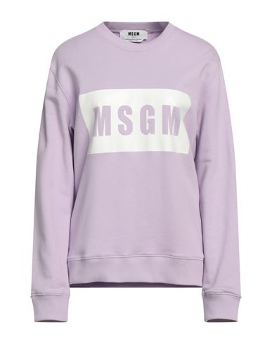 Msgm Woman Sweatshirt Lilac Size S Cotton In Purple