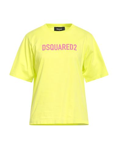 Dsquared2 Woman T-shirt Acid Green Size M Cotton