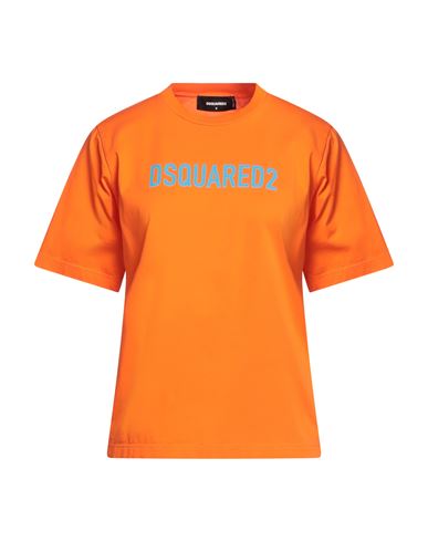 Shop Dsquared2 Woman T-shirt Orange Size Xs Cotton