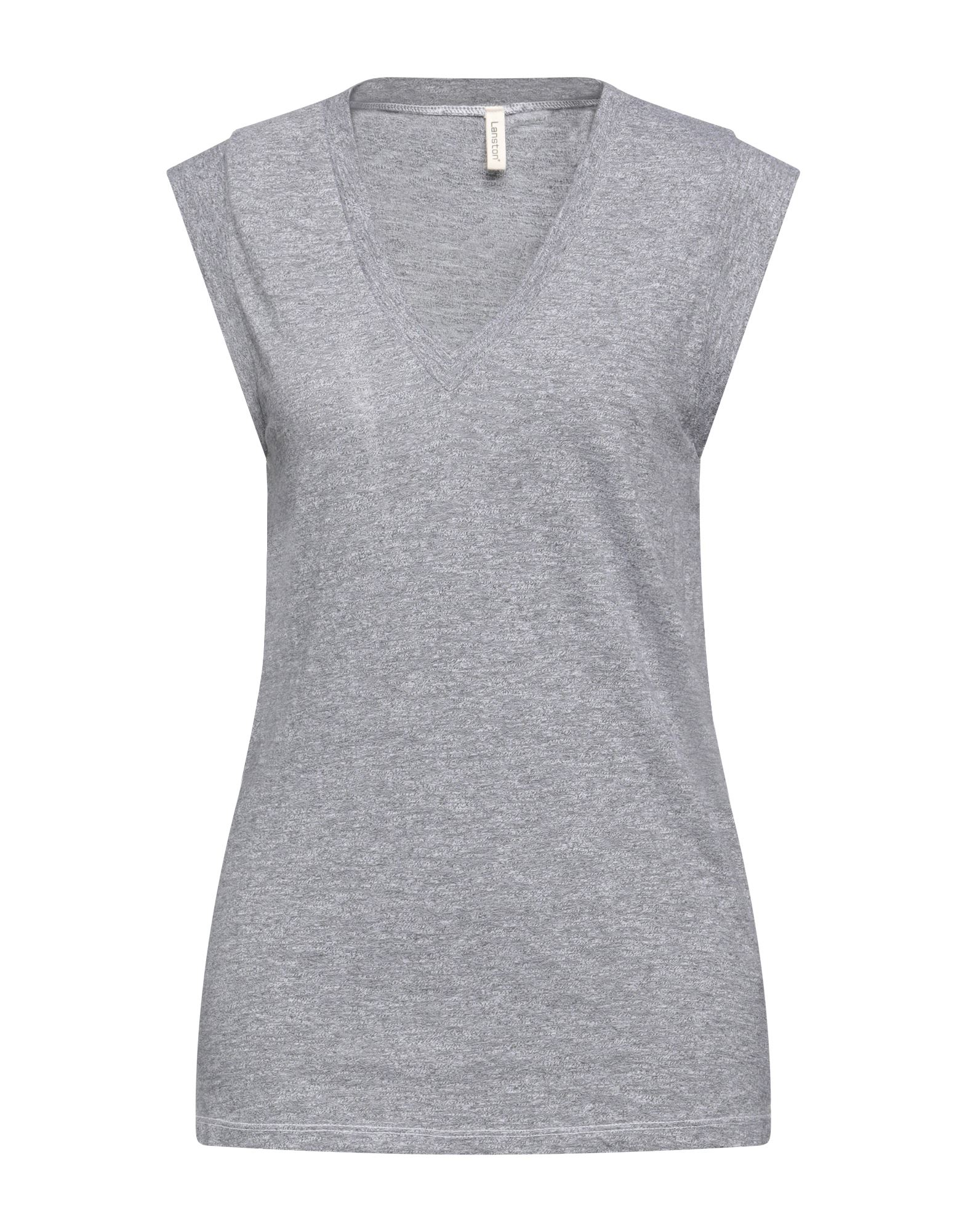 Lanston Woman T-shirt Grey Size S Polyester, Rayon, Cotton