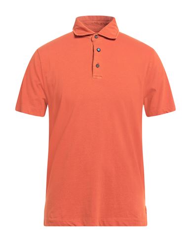 Heritage Man Polo Shirt Orange Size 40 Cotton, Elastane