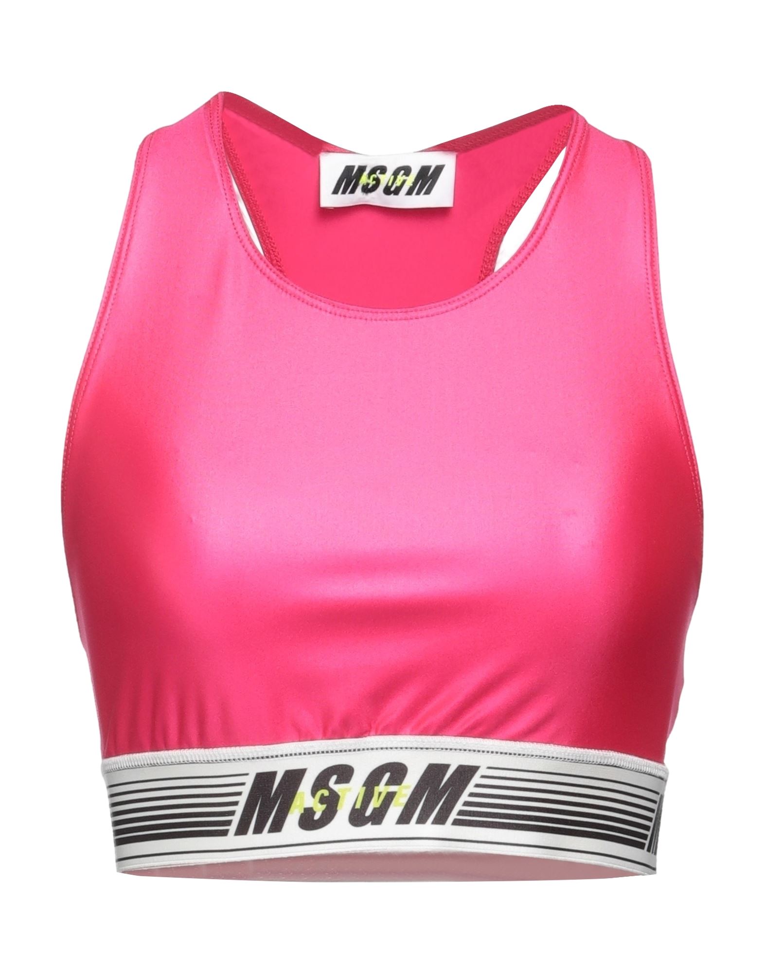 Shop Msgm Woman Top Fuchsia Size Xs Polyamide, Elastane In Pink