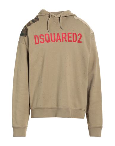 Dsquared2 Man Sweatshirt Camel Size L Cotton, Elastane In Beige