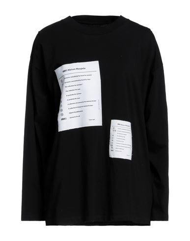 Mm6 Maison Margiela Woman T-shirt Black Size M Cotton, Elastane