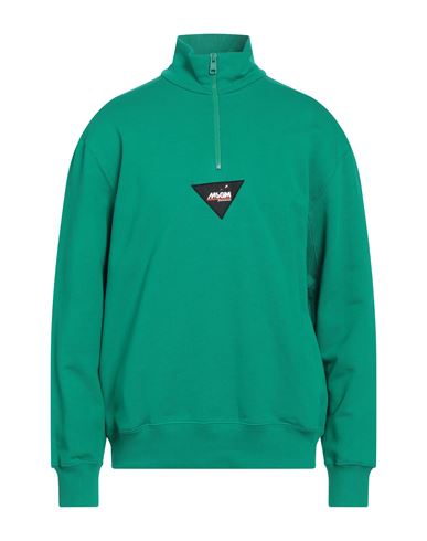 Msgm Man Sweatshirt Green Size L Cotton