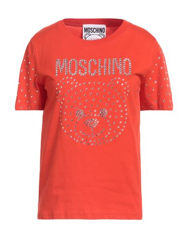 Shop Moschino Woman T-shirt Orange Size 10 Organic Cotton
