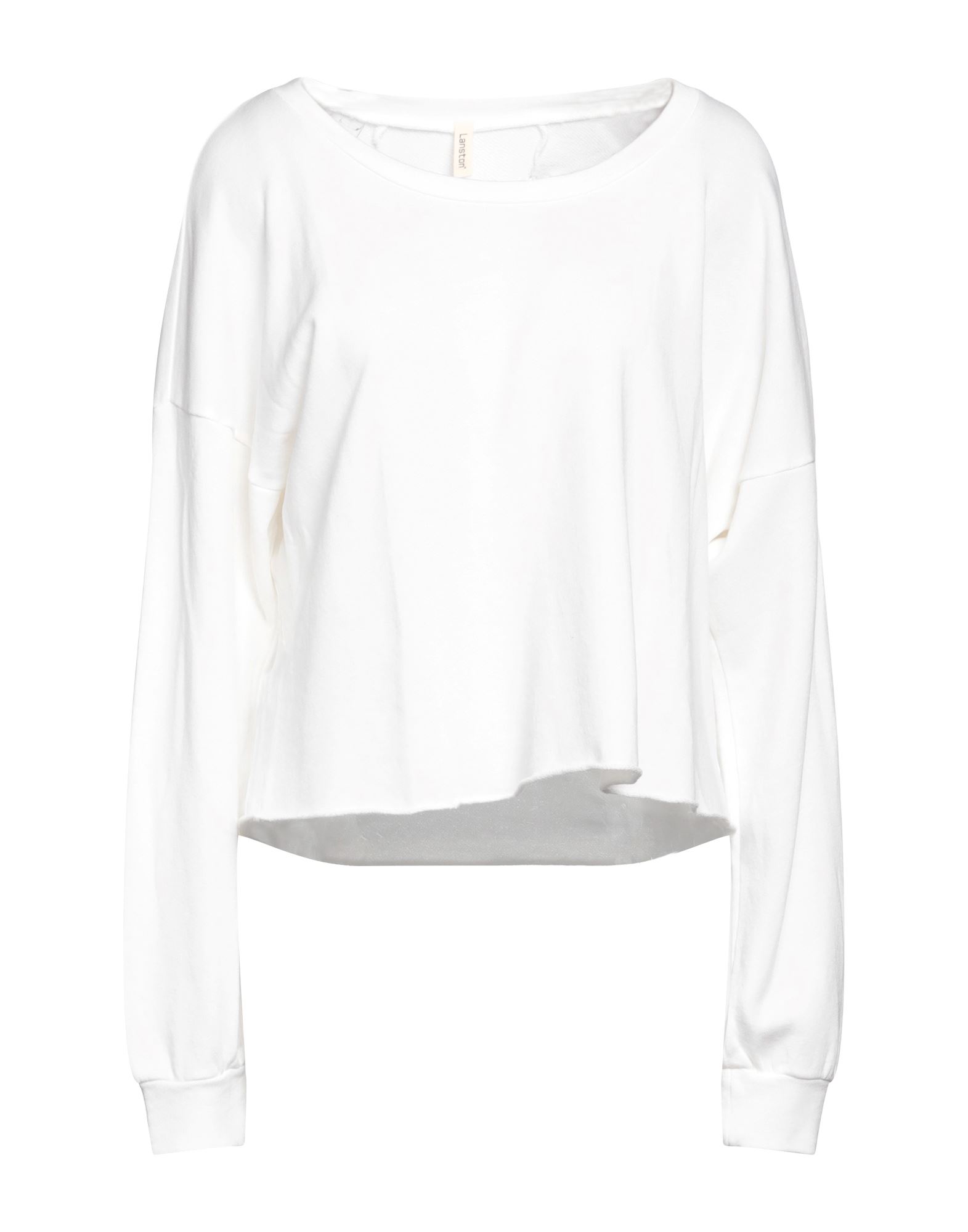Shop Lanston Woman Sweatshirt Ivory Size S Cotton, Tencel In White