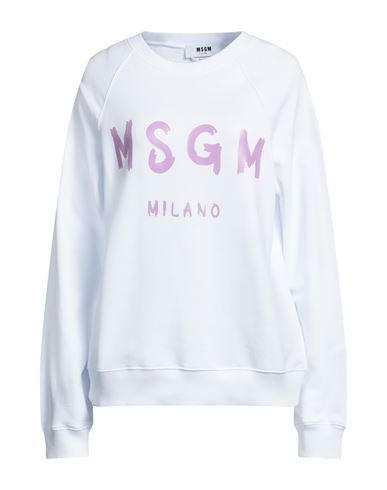 Msgm Woman Sweatshirt White Size L Cotton
