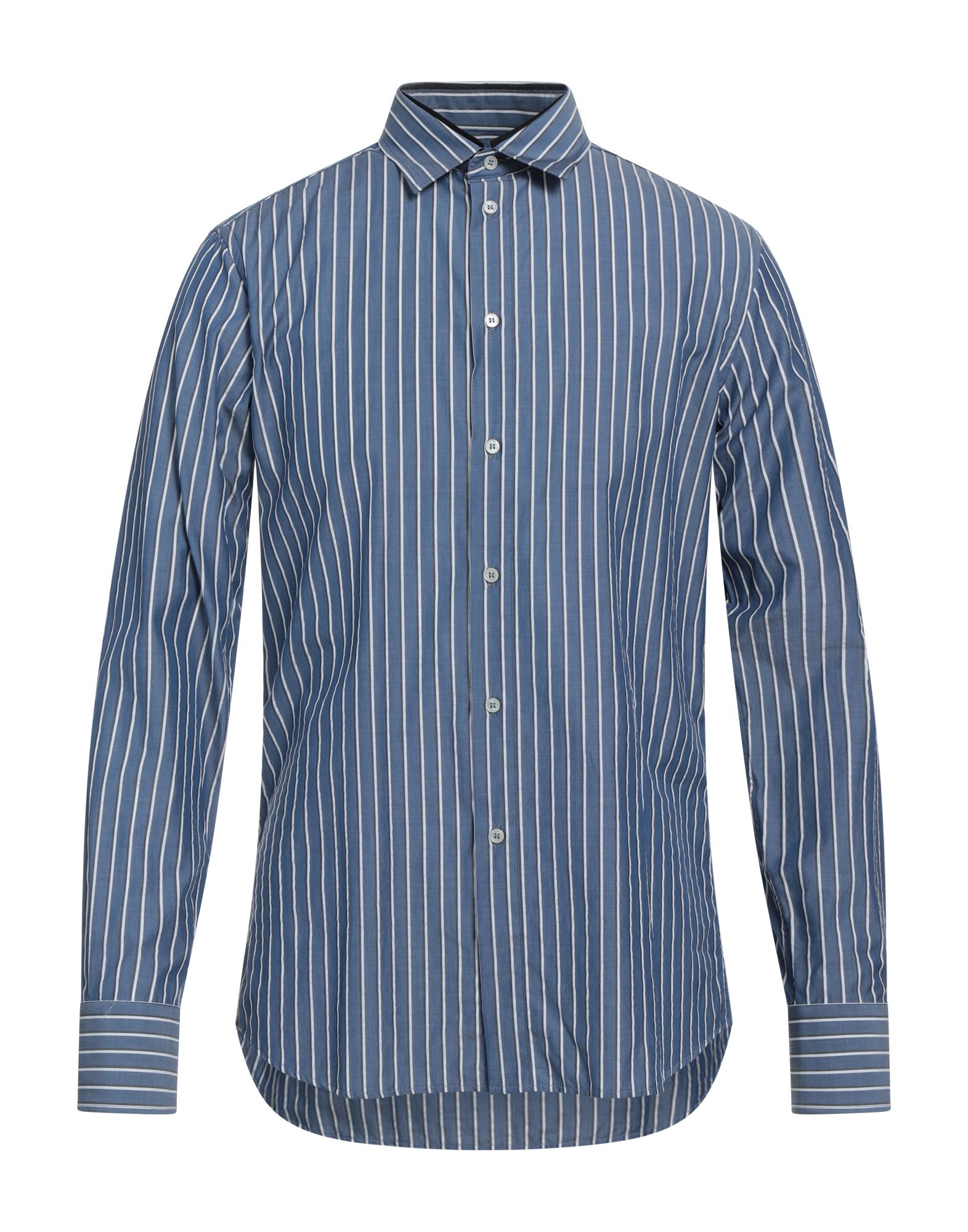 Shop Paolo Pecora Man Shirt Slate Blue Size 15 ¾ Cotton, Elastane