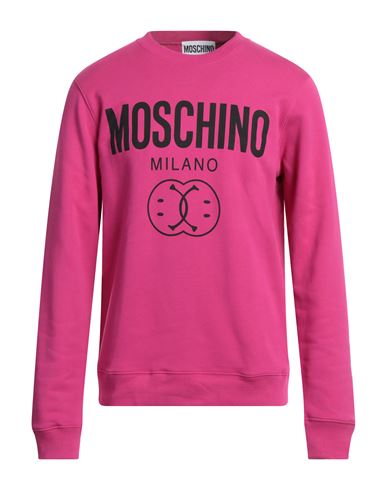 Moschino Man Sweatshirt Fuchsia Size 40 Cotton In Pink
