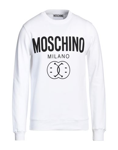 Moschino Man Sweatshirt White Size 38 Cotton