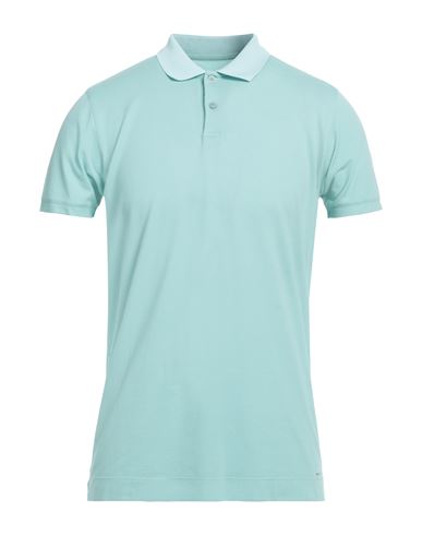 Fradi Man Polo Shirt Turquoise Size S Cotton, Polyamide, Elastane In Blue