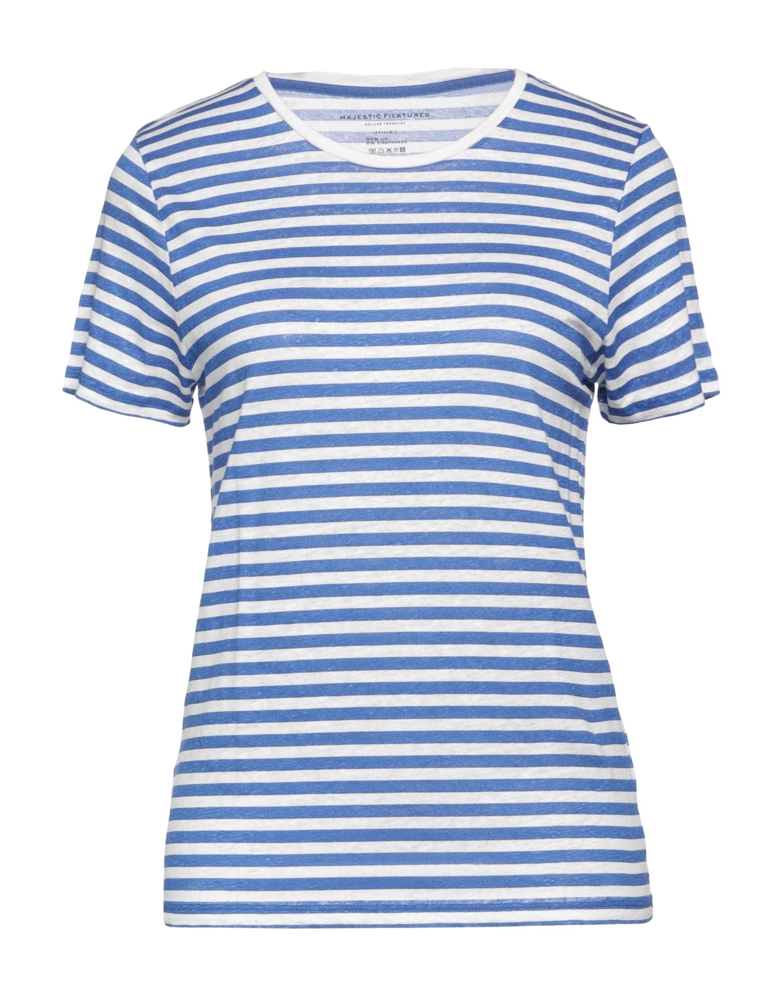 Majestic Filatures Woman T-shirt Blue Size 4 Linen, Elastane