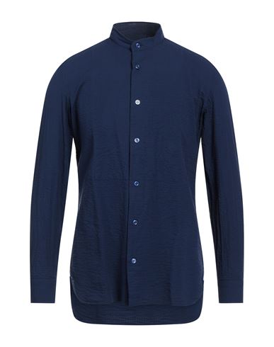 Giampaolo Man Shirt Blue Size M Cotton