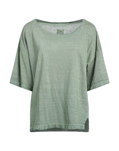 120% Woman T-shirt Military Green Size S Linen