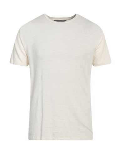 Daniele Fiesoli Man T-shirt Cream Size Xxl Linen, Elastane In White