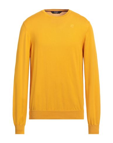 K-way Man Sweater Ocher Size Xl Cotton In Yellow