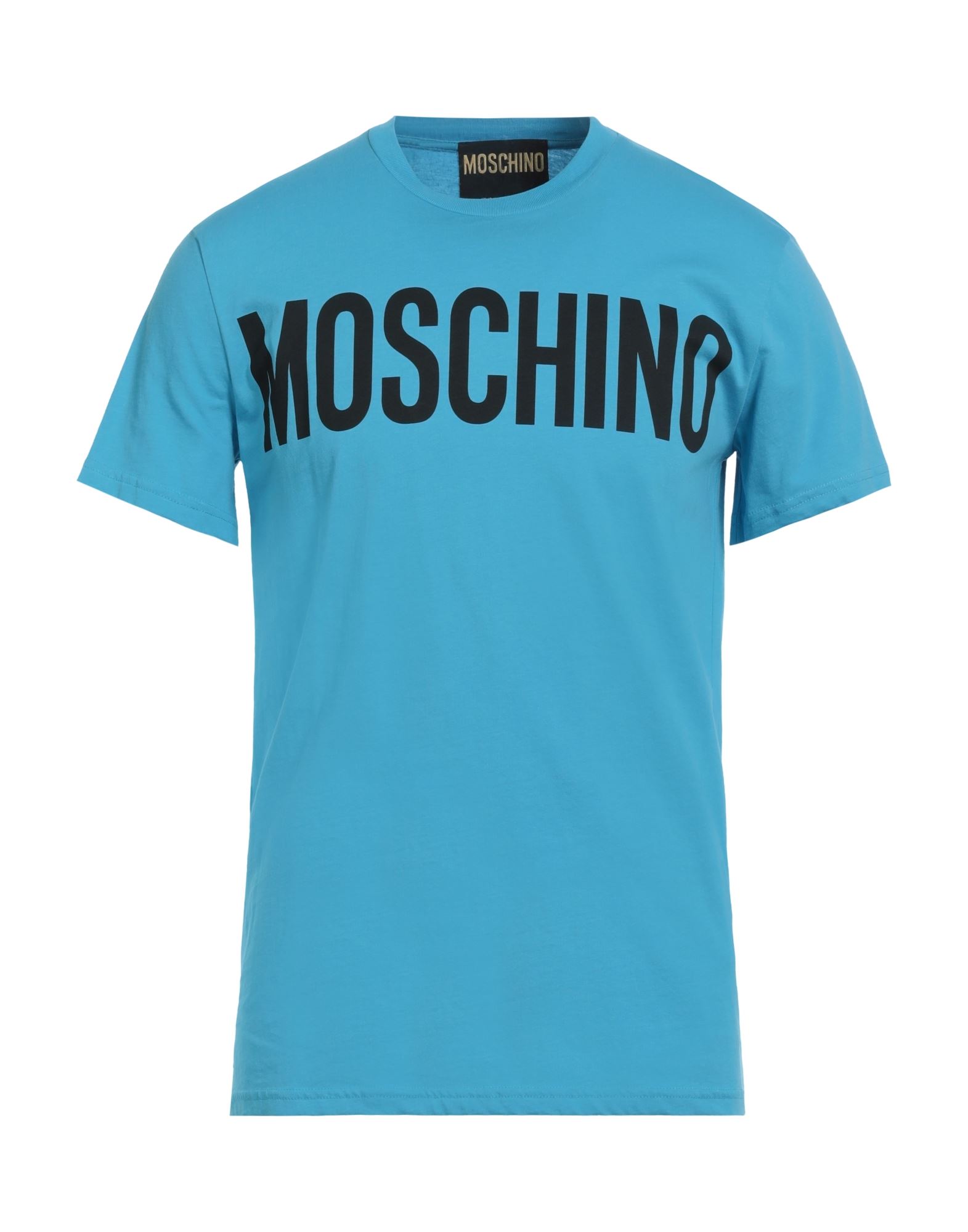 MOSCHINO MOSCHINO MAN T-SHIRT AZURE SIZE 40 COTTON