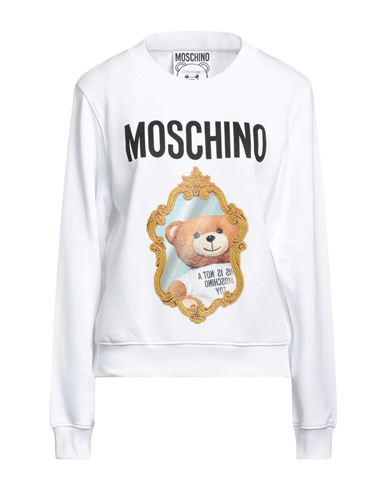 Moschino Woman Sweatshirt White Size 10 Cotton