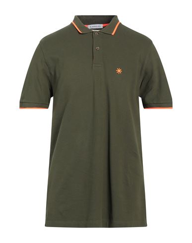 Manuel Ritz Man Polo Shirt Military Green Size Xxl Cotton, Elastane
