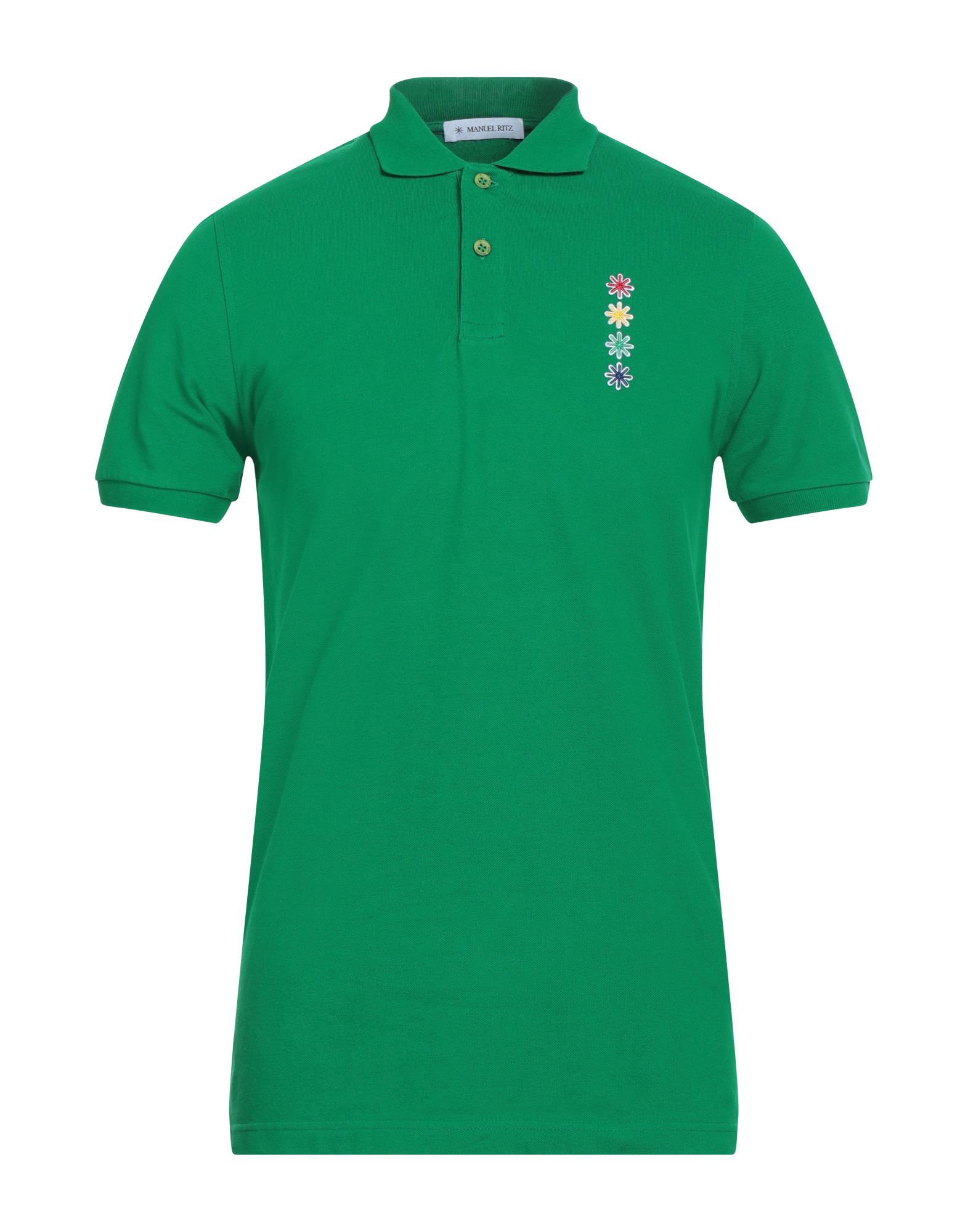 Shop Manuel Ritz Man Polo Shirt Green Size M Cotton, Elastane