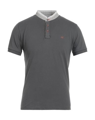 Yes Zee By Essenza Man Polo Shirt Lead Size S Cotton, Elastane In Grey