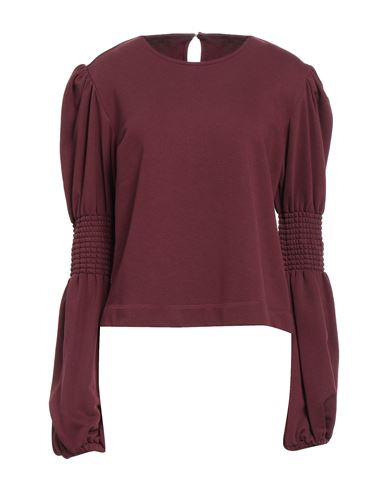 Jijil Woman Sweatshirt Burgundy Size 6 Cotton, Polyester In Red
