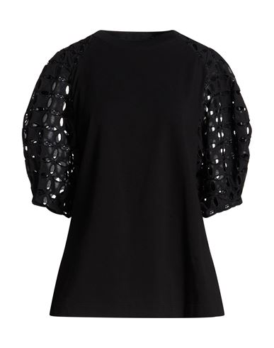 Alberta Ferretti Woman T-shirt Black Size 6 Cotton, Elastane, Polyester