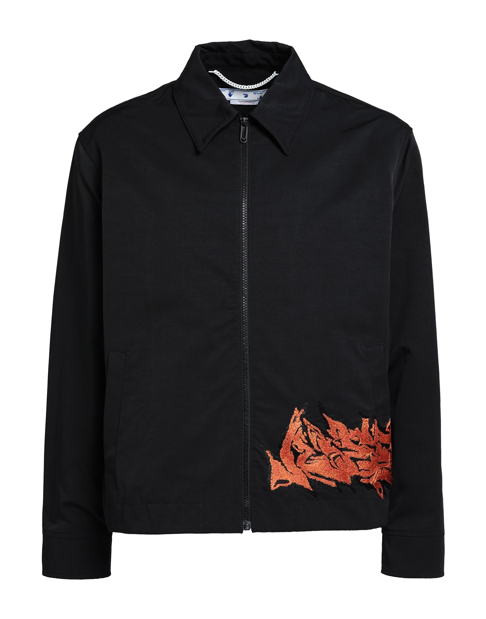 Off-white Man Black Cotton Blend Neen Harrington Jacket