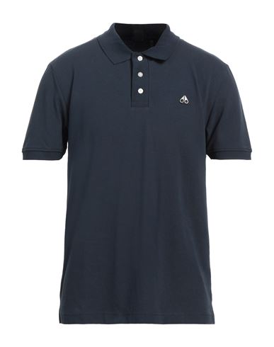 Moose Knuckles Man Polo Shirt Midnight Blue Size S Cotton