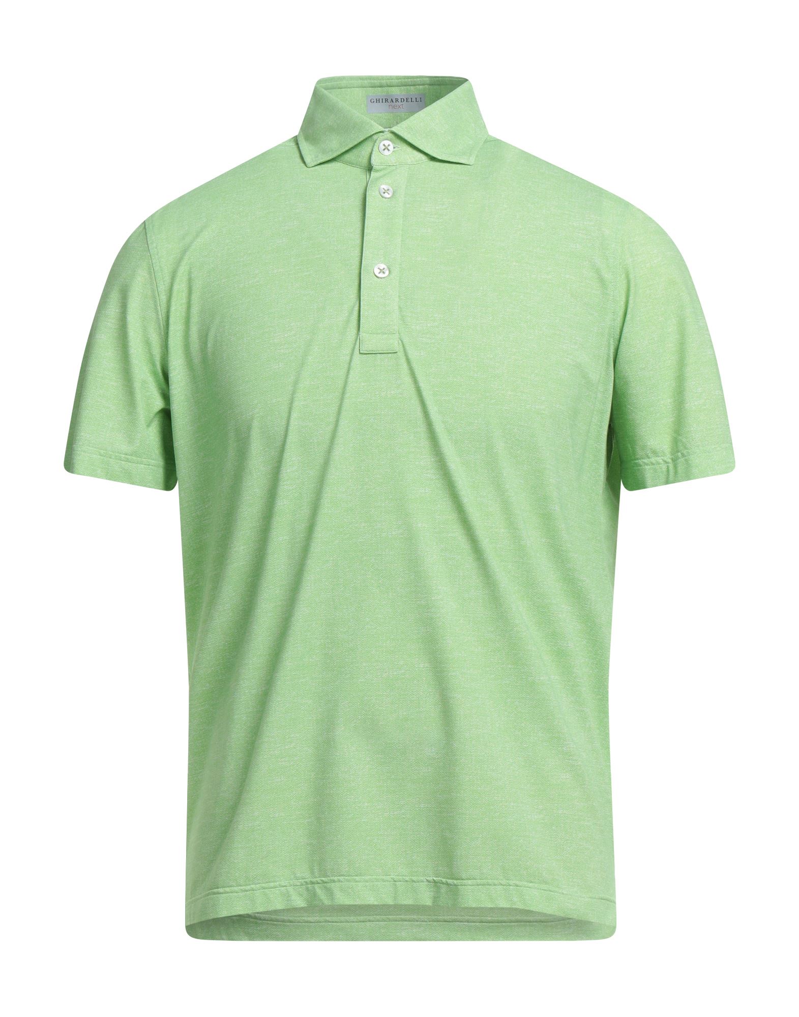 Ghirardelli Man Polo Shirt Light Green Size S Nylon, Elastane