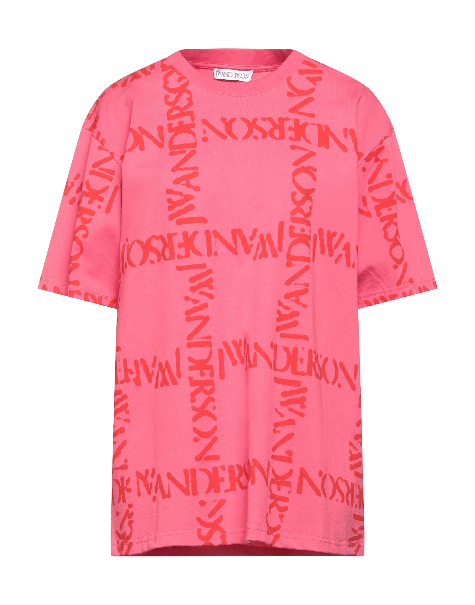 Shop Jw Anderson Woman T-shirt Fuchsia Size L Cotton In Pink