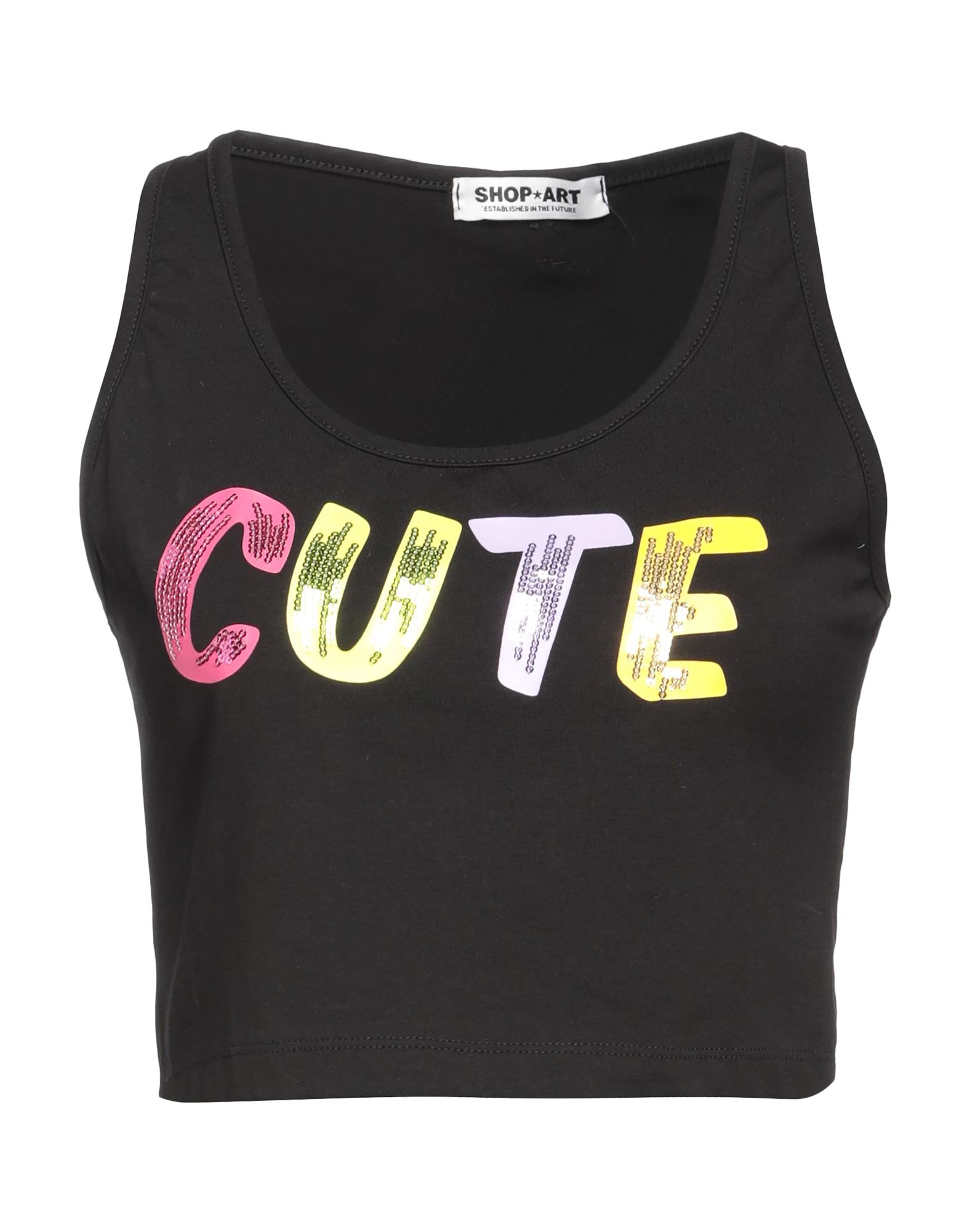 Shop ★ Art Shopart Woman Top Black Size L Cotton, Elastane