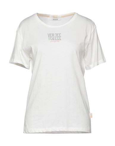 Woman T-shirt White Size L Cotton