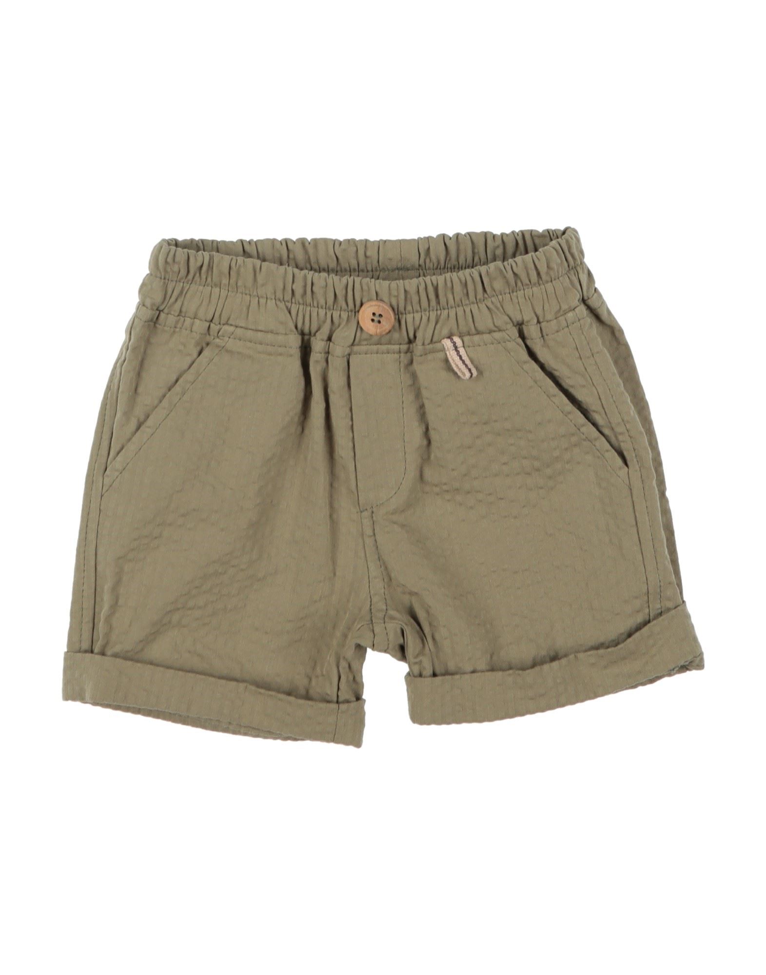 Aletta Kids'  Newborn Girl Shorts & Bermuda Shorts Military Green Size 3 Cotton, Elastane
