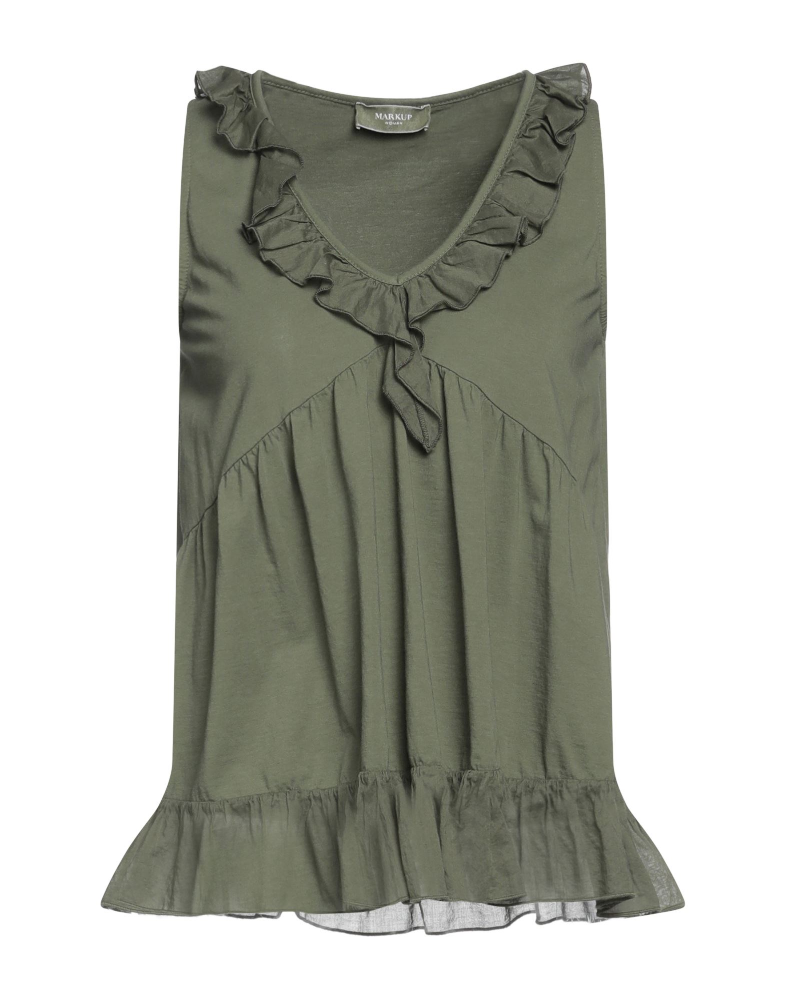 Markup Tops In Military Green