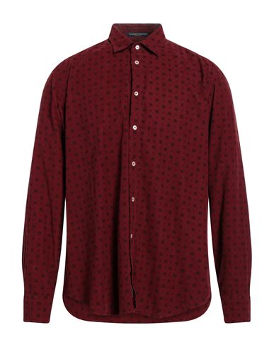 B.d.baggies B. D.baggies Man Shirt Burgundy Size L Cotton In Red