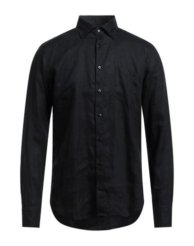 Alessandro Boni Man Shirt Black Size 18 Linen