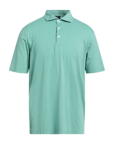 Barba Napoli Man Polo Shirt Sage Green Size 38 Cotton, Elastane