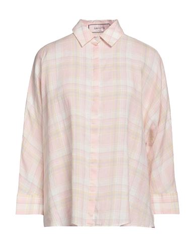 Shop Bagutta Man Shirt Light Pink Size S Linen
